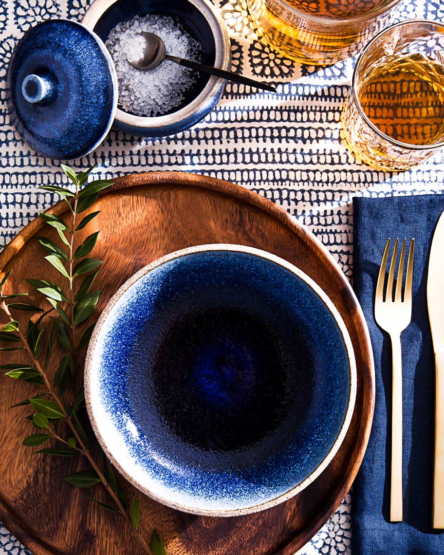 Afton-Road-Sapphire-Pottery-Tablescape-Ceramics-Bourbon-Still-Life-Photography-Photographer-Rick-Holbrook