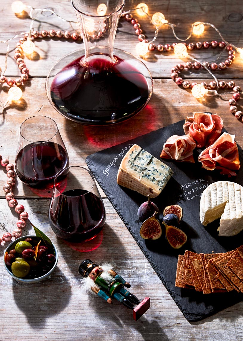 Holiday-Charcuterie-Cheese-Board-Wine-Nutcracker